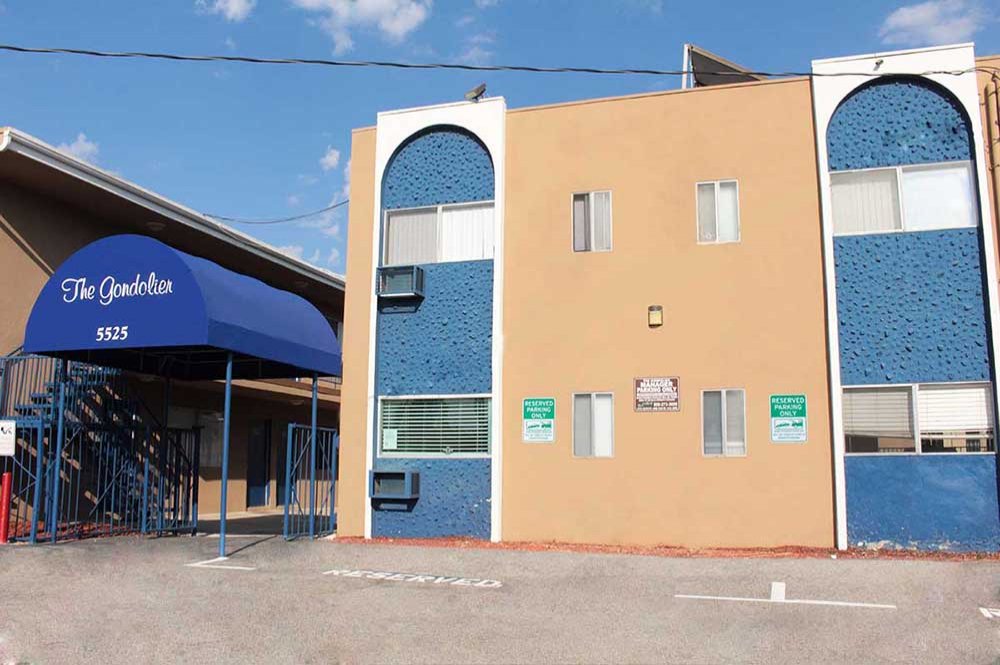 This image is the visual representation of Outside 14 in The Gondolier Apartments.